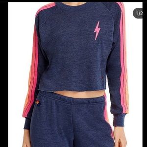 COPY - AVIATOR NATION CROPPED BOLT CREWNECK